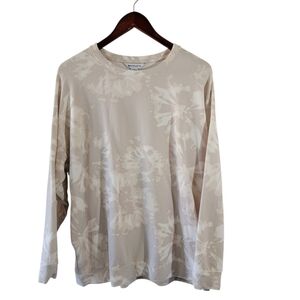 Athleta Willow Abalone Grey Tyedie Long Sleeve Sweatshirt Sz XL Athleisure Cozy